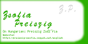 zsofia preiszig business card